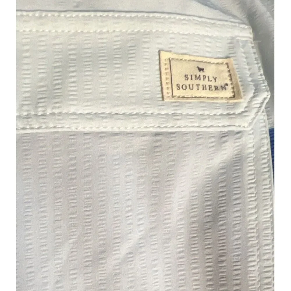 NWT‎ Simply Southern Men's Blue Tri-color Mesh Lined Swim Shorts XL